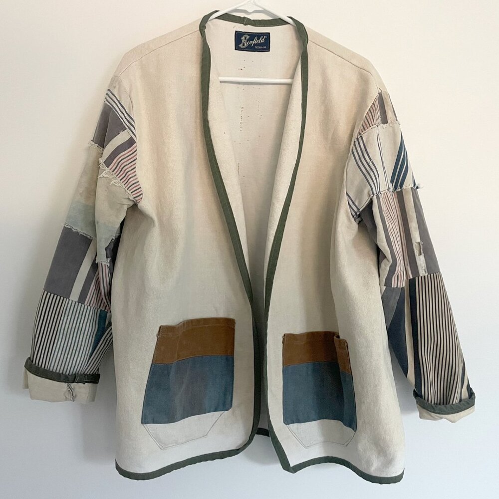 Scofield Handmade Patchwork Distressed One-of-a-Kind Chore Coat Oversized Jacket